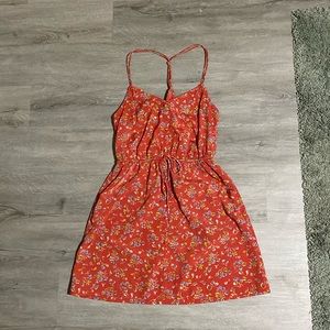 American Eagle Strappg Dress in Floral Red
